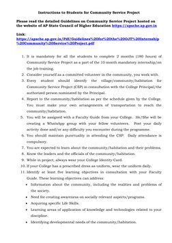 Community Service Project Guidelines | PDF | Disciplines | Community
