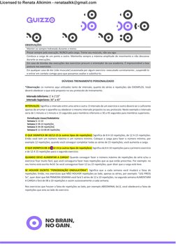 OBSERVAÇÕES 
 
Manter-se sempre hidratada durante o treino. 
Pre