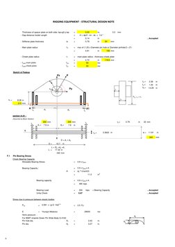 RIGGING EQUIPMENT - STRUCTURAL DESIGN NOTE
-
Thickness of spacer plate on both side, tsp=g2-g3tsp
=
in.
0.0
mm
- Gap distance