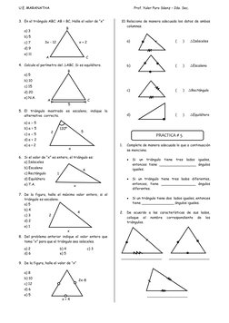 Ejercicios de Triángulos para Secundaria | PDF | Triángulo | Matemática ...