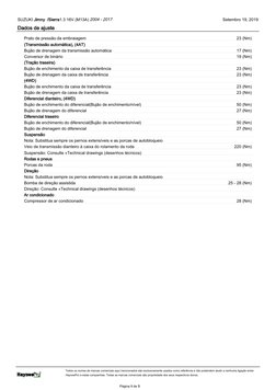Prato de pressão da embraiagem
23 (Nm)
(Transmissão automática), (4AT)
Bujão de drenagem da transmissão automática
17 (Nm)
Co