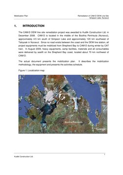 Mobilization Plan 
 
Remediation of CAM-D DEW Line Site 
 
 
Simpson Lake, Nunavut 
 
1 
Kudlik Construction Ltd. 
 
11..  
I