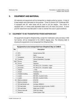 Mobilization Plan 
 
Remediation of CAM-D DEW Line Site 
 
 
Simpson Lake, Nunavut 
 
4 
Kudlik Construction Ltd. 
 
33..  
E