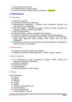 External Pharmacists' Exam Syllabus | PDF | Pharmacology | Pharmacist