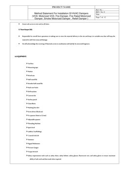 HVAC Damper Installation Method Statement | PDF | Duct (Flow) | Screw