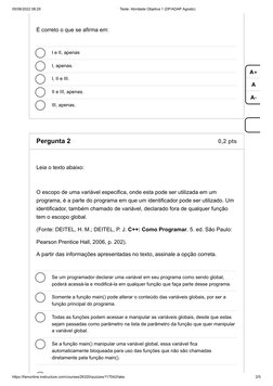 05/08/2022 08:29
Teste: Atividade Objetiva 1 (DP/ADAP Agosto)
https://famonline.instructure.com/courses/26320/quizzes/117542/
