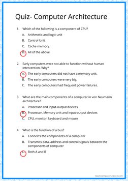 CPU Components and Functions Quiz | PDF | Central Processing Unit ...