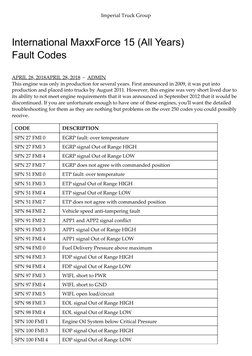 International MaxxForce 15 Fault Codes | PDF | Machines | Mechanical ...