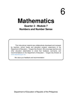 Mathematics 
 
Quarter 2 - Module 7 
Numbers and Number Sense 
 
 
 
 
 
 
 
 
 
 
This instructional mat