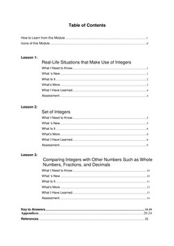 Table of Contents 
 
 
How to Learn from this Module ............................................................