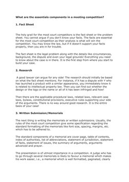What are the essentials components in a mooting competition?
1. Fact Sheet
The holy grail for the moot court competitors is t