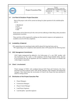 Project Execution Plan
Project:
Replacement of existing 1, 2 and 3 UTL
Demine Plant AOV, s and Mechanical Switch
Document No: