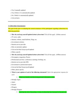 o Yes, I manually updated. 
o Yes, I believe it is automatically updated. 
o No, I think it is automatically updated. 
o I do