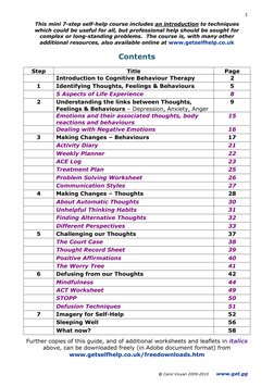 © Carol Vivyan 2009-2010      www.get.gg 
1 
This mini 7-step self-help course includes an introduction to techniq