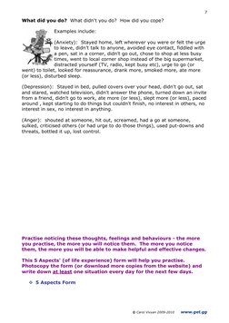 © Carol Vivyan 2009-2010      www.get.gg 
7 
What did you do?  What didn't you do?  How did you cope?   
Examples