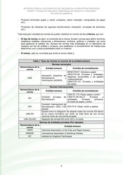 INTRODUCCIÓN A LOS ENSAYOS DE CALIDAD EN LA INDUSTRIA PAPELERA 
Unidad 1. Ensayos de laboratorio. Metodología de trabajo en u