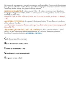 Hay un precio que pagar para convertirse en un siervo eficaz de Dios. Tienes que dedicar tiempo 
para aprender la Palabra de