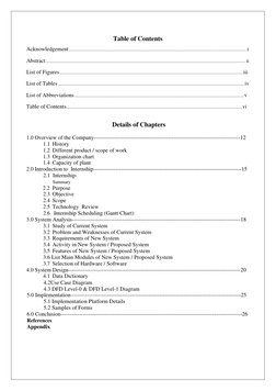 Table of Contents 
 
Acknowledgement ...................................................................................