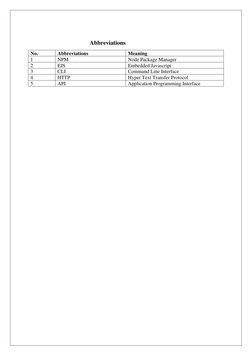 Abbreviations 
 
No. 
Abbreviations 
Meaning 
1 
NPM 
Node Package Manager 
2