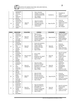 temporada
•
Machaca
•
Leche con 
fresa
•
Tortilla de 
harina
•
Pollo chilindrón
•
Acelgas a la griega
•
Fruta de temporada
•