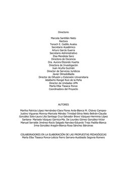 Directorio 
 
Marcela Santillán Nieto 
Rectora 
Tenoch E. Cedillo Avalos 
Secretario Académico 
Arturo García Guerra 
S