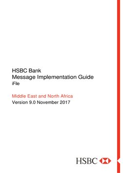 HSBC Bank
Message Implementation Guide
iFile
Middle East and North Africa
Version 9.0 November 2017