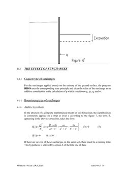 B-2
THE EFFECT OF SURCHARGES 
B-2-1
Caquot type of surcharges
For the surcharges applied evenly on the entirety of the ground