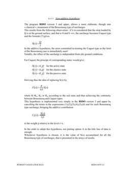 B-2-2-2  Non-additive hypothesis
The program RIDO  version 3 and upper, allows a more elaborate, though non
« classical », tr