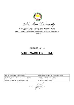 New Era University 
              College of Engineering and Architecture 
ARC311-18 - Architectural Design 5 – Space