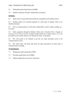 Chilled Water Pipe Welding Method Statement | PDF | Welding | Construction