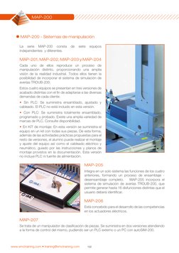 www.smctraining.com • training@smctraining.com
MAP-200 - Sistemas de manipulación
La 
serie 
MAP-200 
consta 
de 
siete 
equi