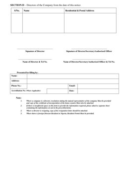 CAC Form 7A: Change of Directors Notice | PDF | Government