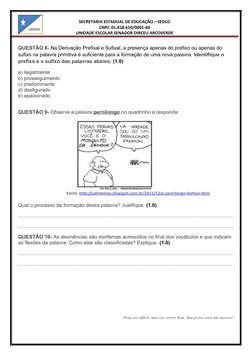 Atividades sobre Justaposição e Aglutinação | PDF | Famílias ...
