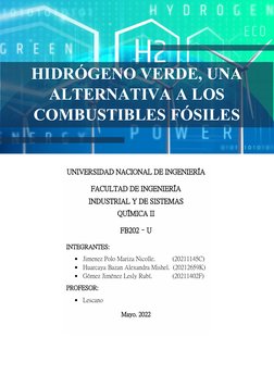 UNIVERSIDAD NACIONAL DE INGENIERÍA 
FACULTAD DE INGENIERÍA 
INDUSTRIAL Y DE SISTEMAS
QUÍMICA II 
FB202 – U
INTEGRANTES:

Jim