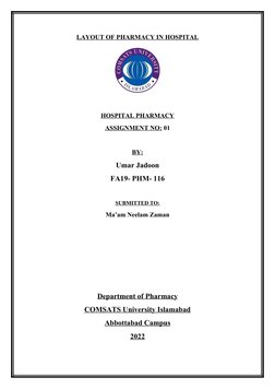 Hospital Pharmacy Layout and Design | PDF | Pharmacy | Medicinal Chemistry