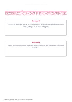 C A D E R N O  D E  A T I V A Ç Ã O  -  A U L A  2 6 6
EXERCÍCIOS PROPOSTOS
Escolha um tema que seja do seu conhecimento, gra