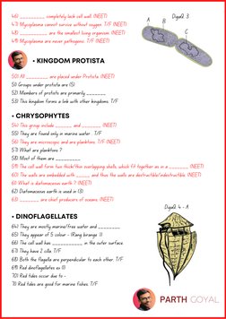 53) This kingdom forms a link with other kingdoms. T/F
50) All ________ are placed under Protista. (NEET)
51) Groups under pr