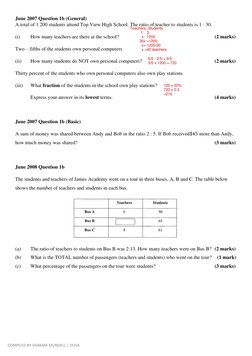 CSEC Ratios and Proportions Questions | PDF | Ratio | Mathematics