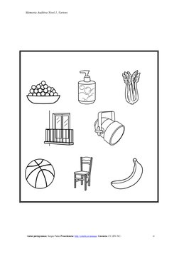 Memoria Auditiva Nivel 1_Varioss
Autor pictogramas: Sergio Palao Procedencia: http://catedu.es/arasaac/ Licencia: CC (BY-NC-