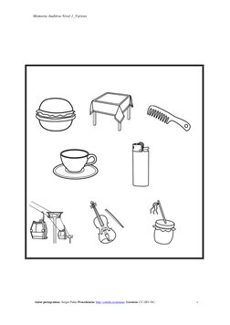 Memoria Auditiva Nivel 1_Varioss
Autor pictogramas: Sergio Palao Procedencia: http://catedu.es/arasaac/ Licencia: CC (BY-NC-