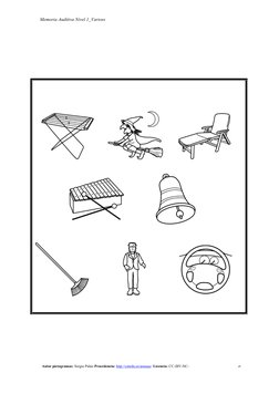 Memoria Auditiva Nivel 1_Varioss
Autor pictogramas: Sergio Palao Procedencia: http://catedu.es/arasaac/ Licencia: CC (BY-NC-