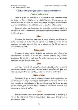 Angelología y demonología 
 
David Guirado Gutiérrez (2º de Teología) 
D. José Antonio Belinchón Lacasa 
4 Capítulo I: Angelo