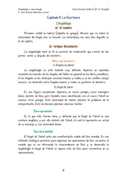 Angelología y demonología 
 
David Guirado Gutiérrez (2º de Teología) 
D. José Antonio Belinchón Lacasa 
8 Capítulo II: La Es
