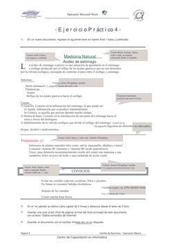 Operación Microsoft Word 
- E j e r ci ci o P r áct i co 4 - 
1) 
En un nuevo documento, ingresar el siguiente texto en fuent