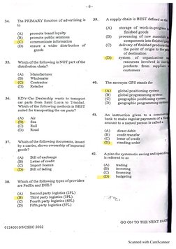 POB Paper 1 Answers Compilation | PDF