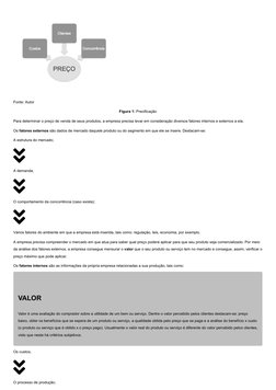 Fonte: Autor
Figura 1: Precificação
Para determinar o preço de venda de seus produtos, a empresa precisa levar em consideraç