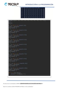 INTRODUCCIÓN A LA PROGRAMACIÓN
DEPARTAMENTO DE TECNOLOGÍAS DIGITALES
letras = ["A", "B", "C", "D", "E", "F", "G", "H", "I", "