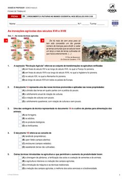 DOSSIÊ DO PROFESSOR   SOMOS História 8 
FICHAS DE TRABALHO 
 
© Areal Editores 
 
1 
 
 
 
 
 
As inovações agrícolas dos sé