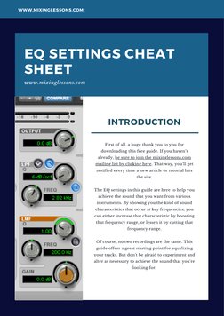 EQ Settings Cheat Sheet for Instruments | PDF | Equalization (Audio ...