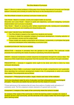 The Oliva Curriculum Development Model | PDF | Curriculum | Educational ...
